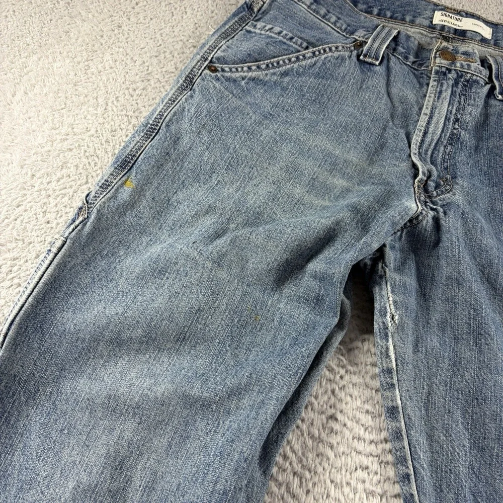 Vintage Levi  Carpenter Jeans Mens 32x32 Distressed Stained Ripped Thrashed‎